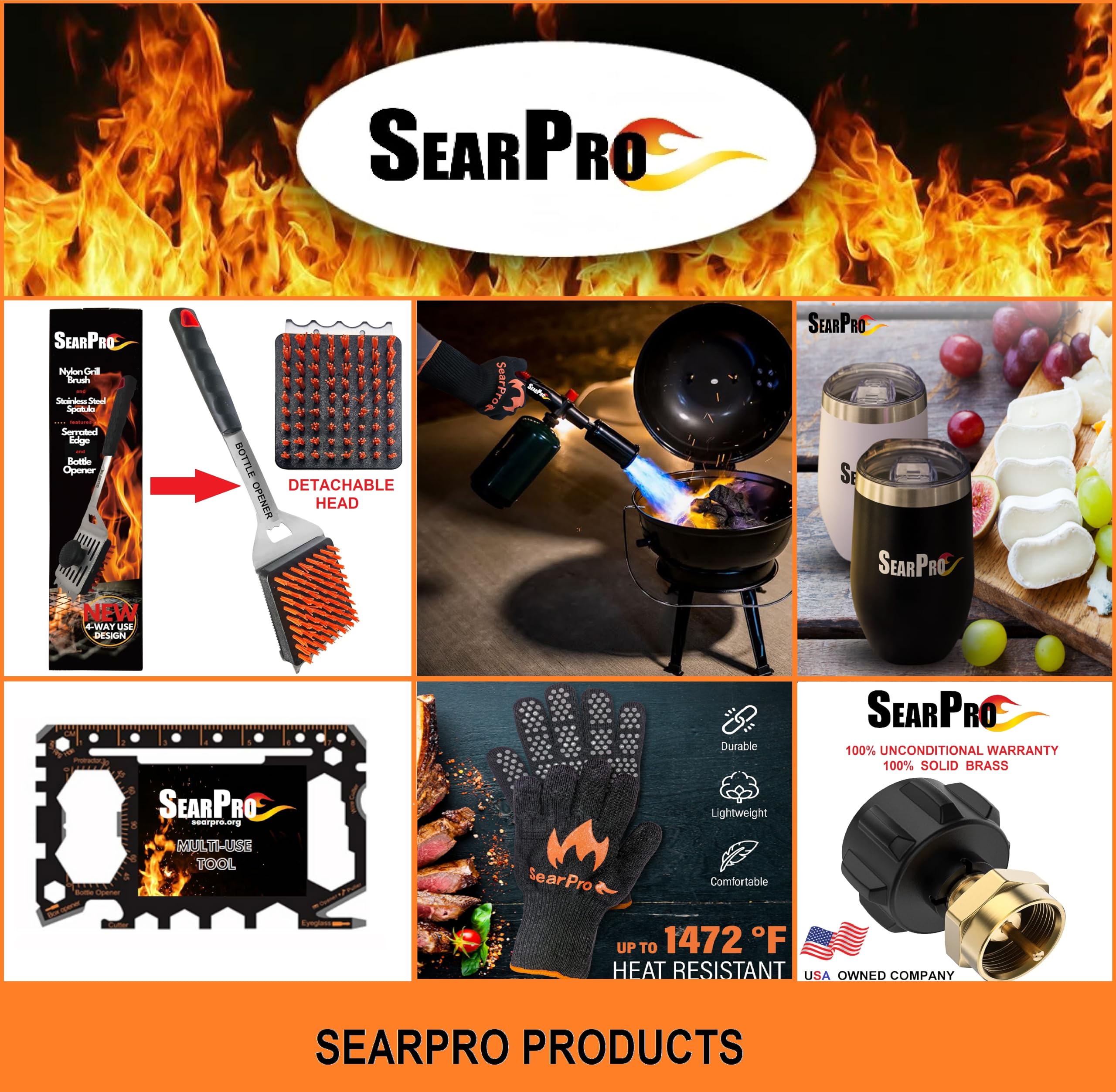 SearPro bottle opener for easy outdoor barbecues.