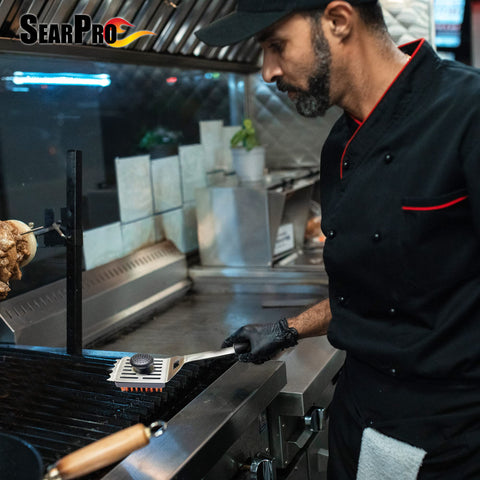 SearPro compatible with cast iron and Blackstone grills.