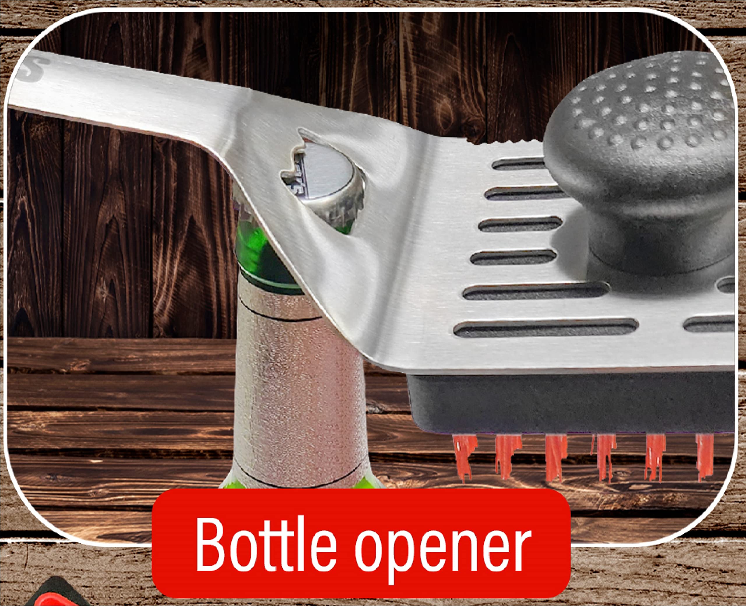 SearPro spatula flip function for quick, mess-free turning.