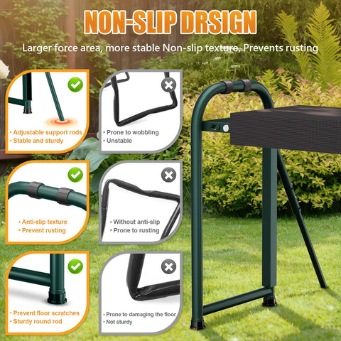 seasky foldable garden kneeler foldable storage keeps tools organized