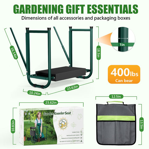 seasky foldable garden kneeler heavy-duty frame supports up to 400 lbs
