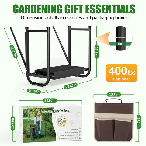 Seasky heavy-duty kneeler frame supports up to 400 lbs for versatile gardening.