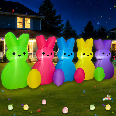 SEASONBLOW bunny with eggs inflatable adds colorful garden charm.