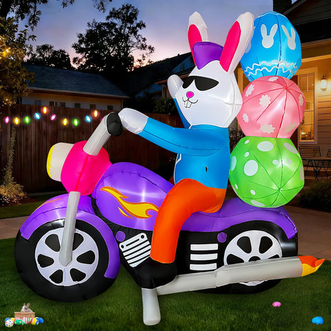 SEASONBLOW portable deflatable bunny inflates quickly for easy storage and reuse