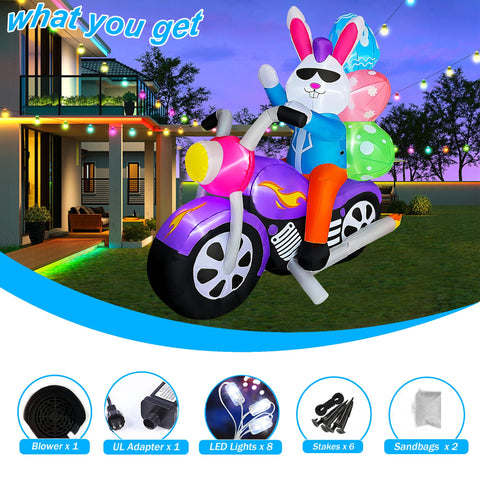 SEASONBLOW stakes and tethers included for secure Easter decoration