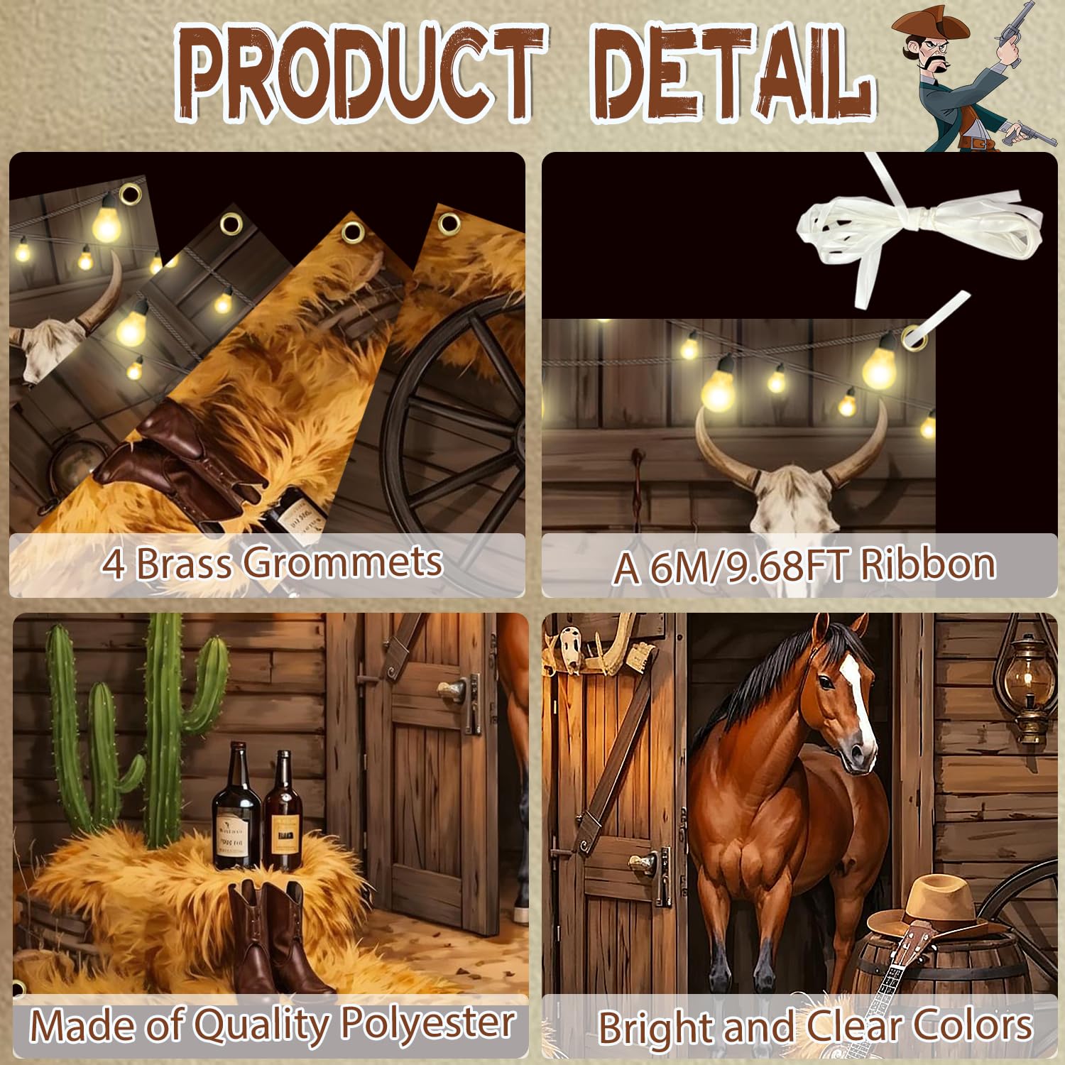 Season's Friends wooden barn photography backdrop adds rustic ambiance.