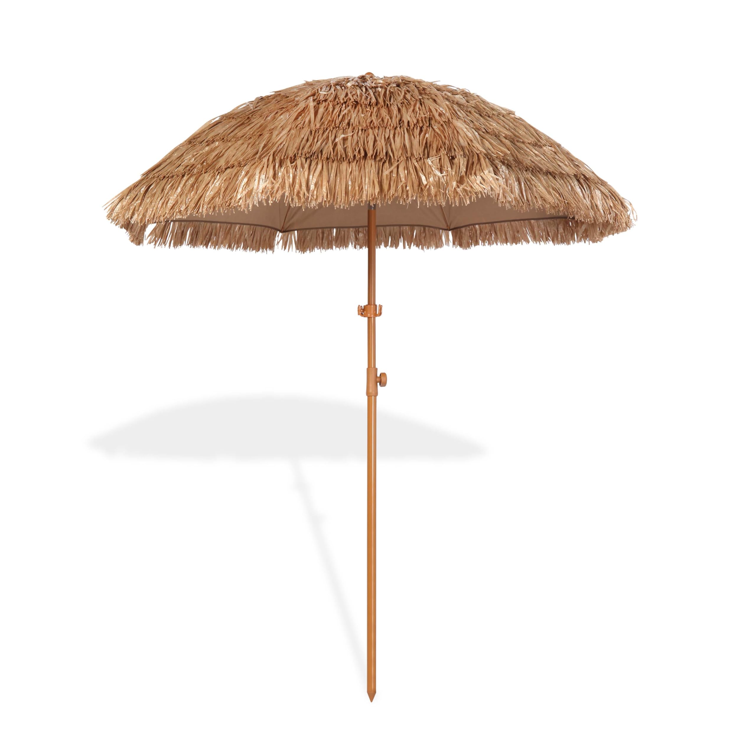 Seazul 6.5ft thatched tiki umbrella adds tropical charm to patios and gardens