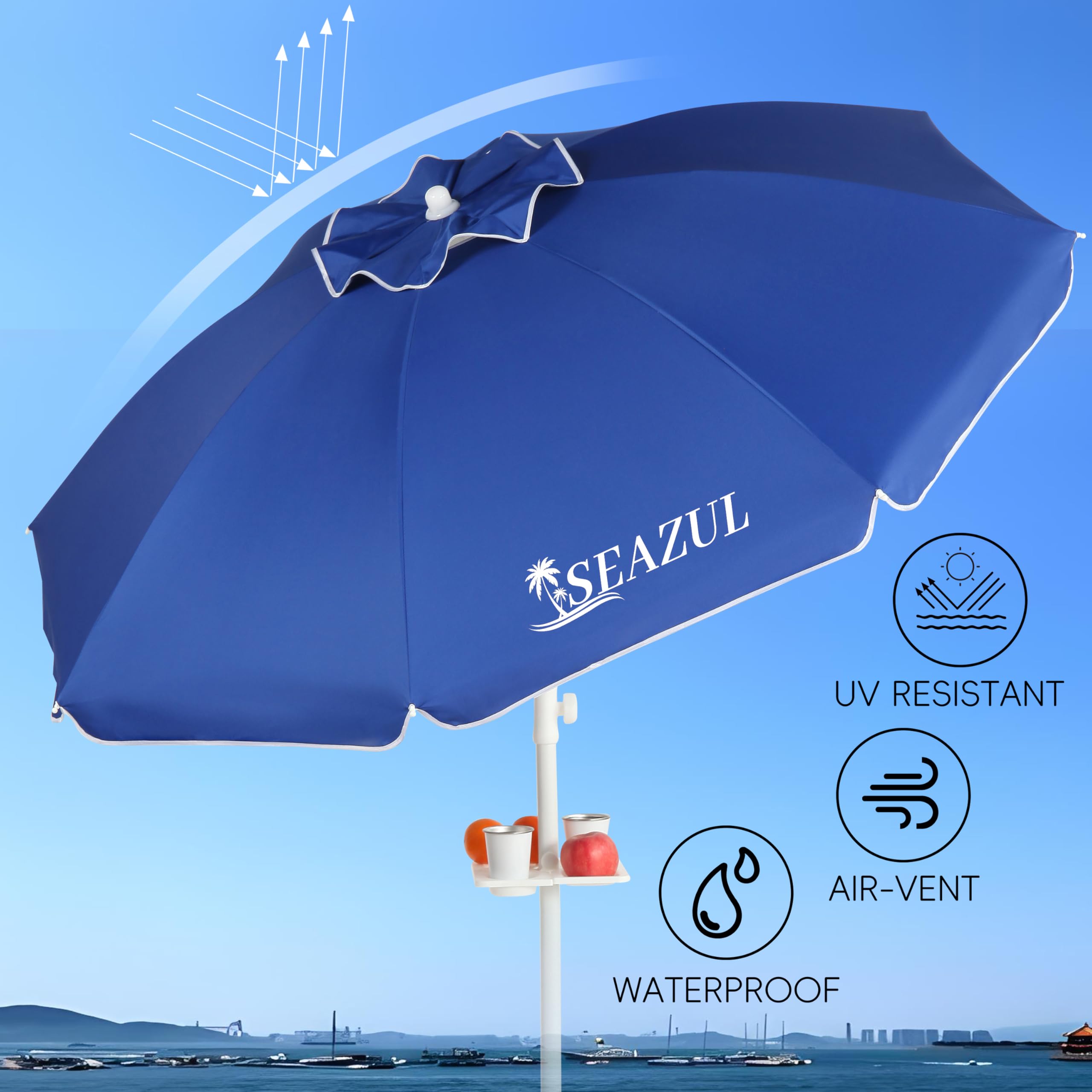 Seazul adjustable middle pole lets you tailor height for comfort.