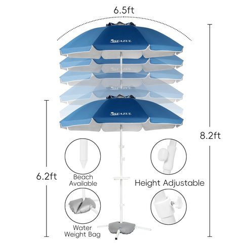 Seazul middle pole height adjustment suits standing or reclining