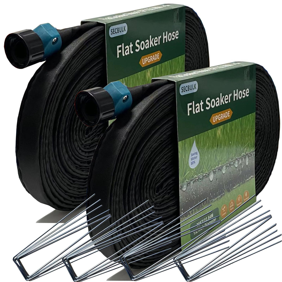Secbulk 2026 flat soaker hose laid in garden bed for even, low-pressure watering