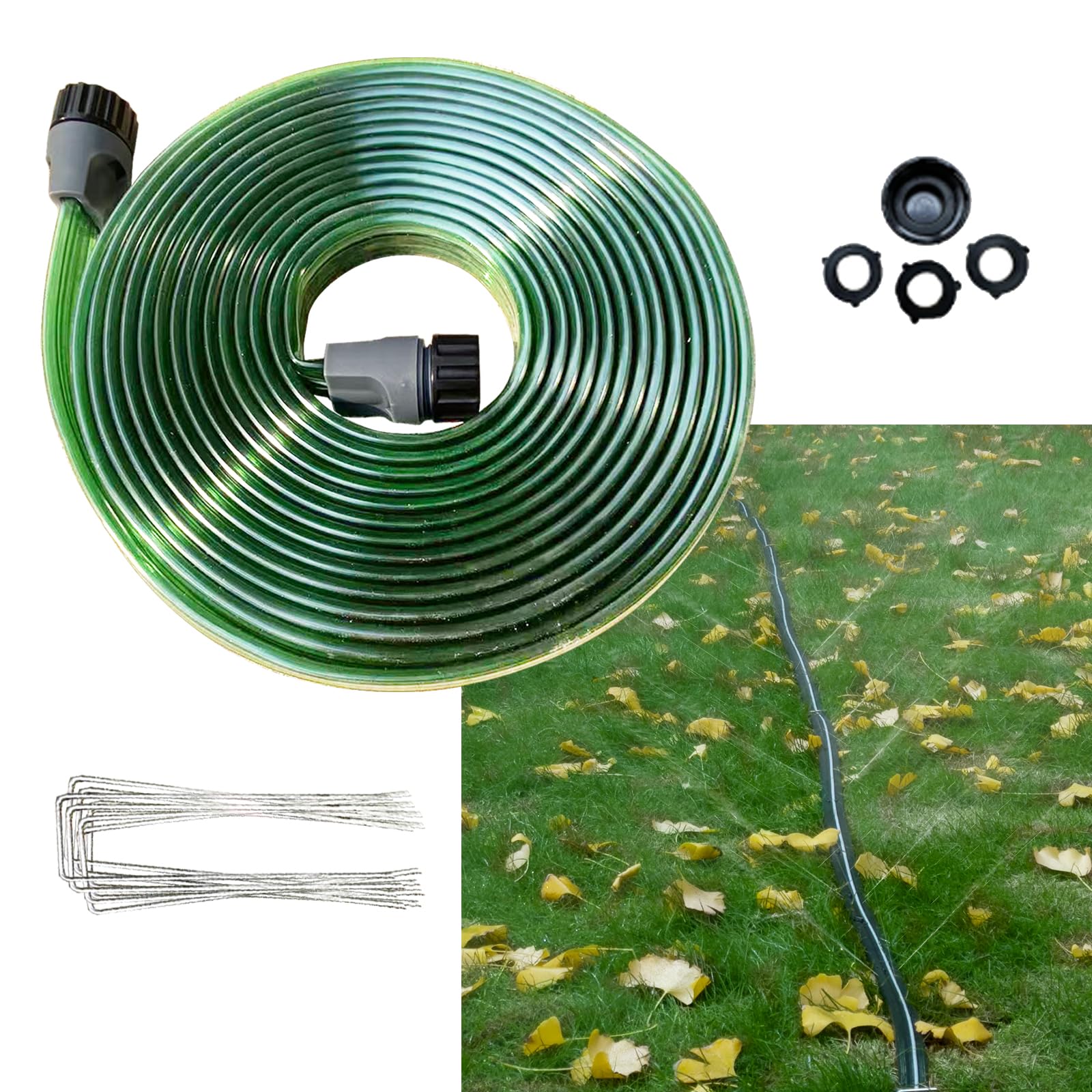 SECBULK 25ft flat sprinkler hose waters lawns evenly for efficient irrigation.