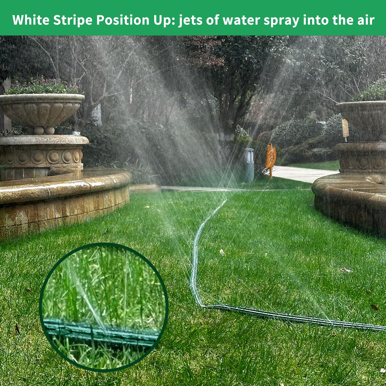 SECBULK hose with holes creates consistent spray across garden beds.