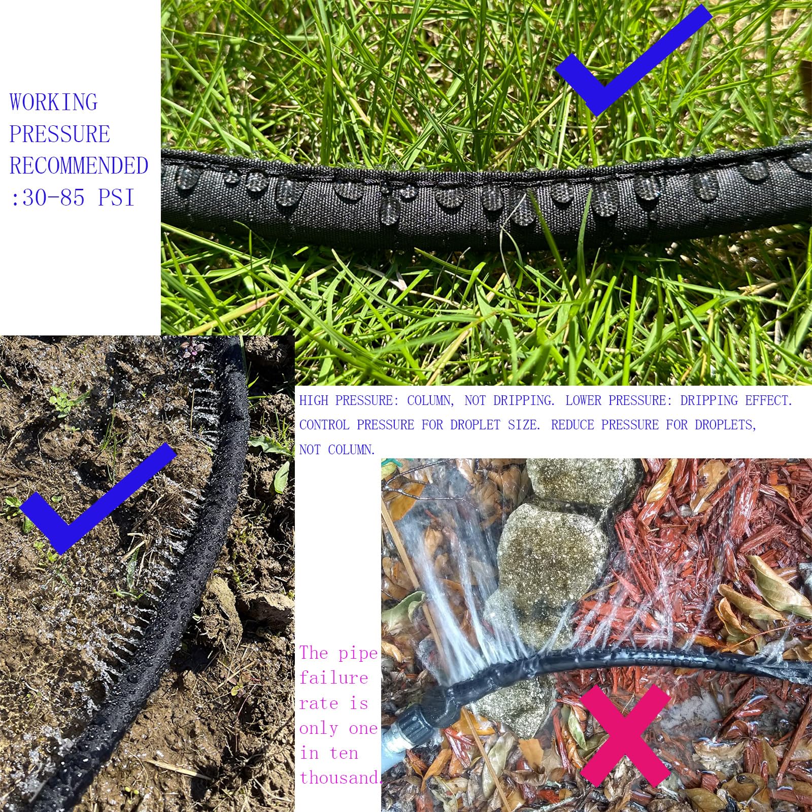 Secbulk hose buried beneath mulch for hidden irrigation