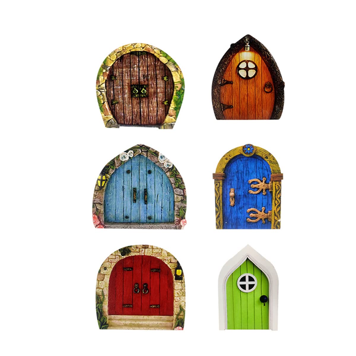 Secfanya GDDFZ six-pack fairy doors for trees invite whimsy to your garden.