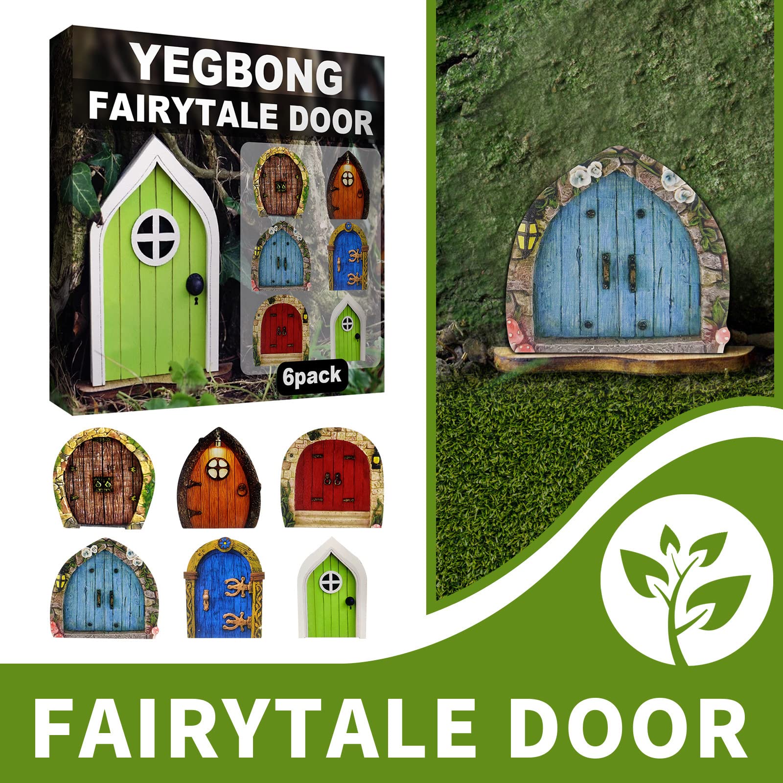 Secfanya GDDFZ wooden door with hollow window detail enhances miniature garden scenes.