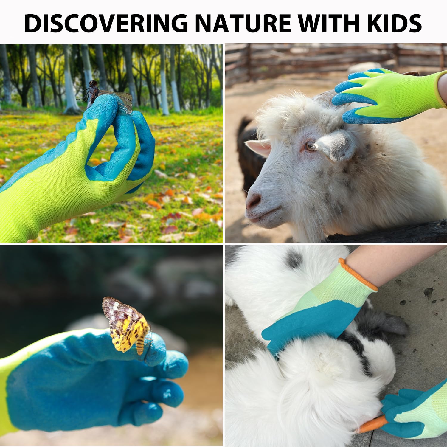 SECHAND kids gardening gloves washable fabric for easy cleanup after play