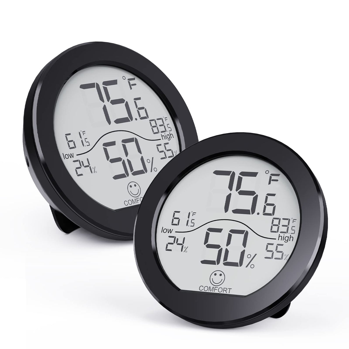 SECRUI TH1 display readings for precise room temperature and humidity