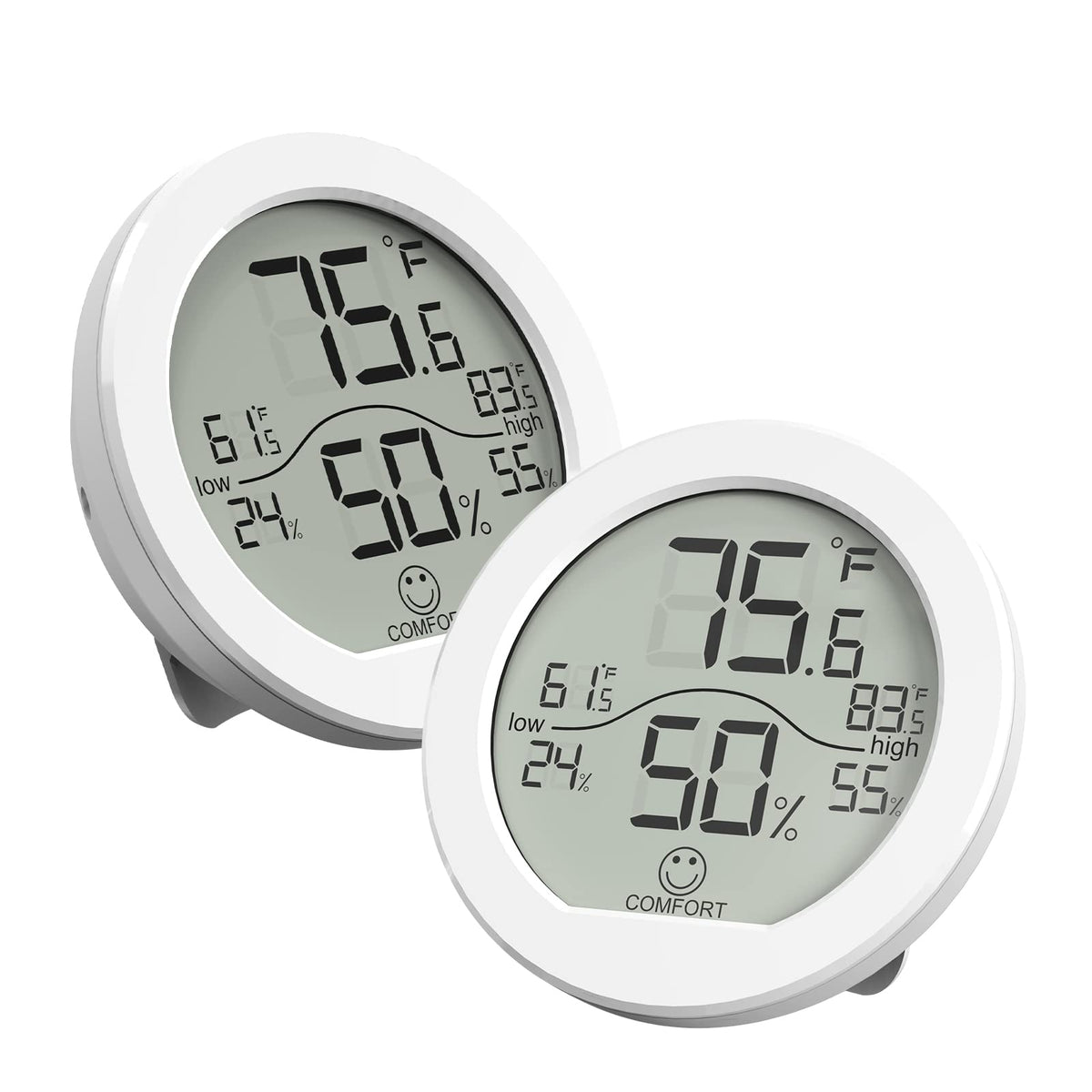SECRUI TH1 room display shows current temperature and humidity for precise home comfort.
