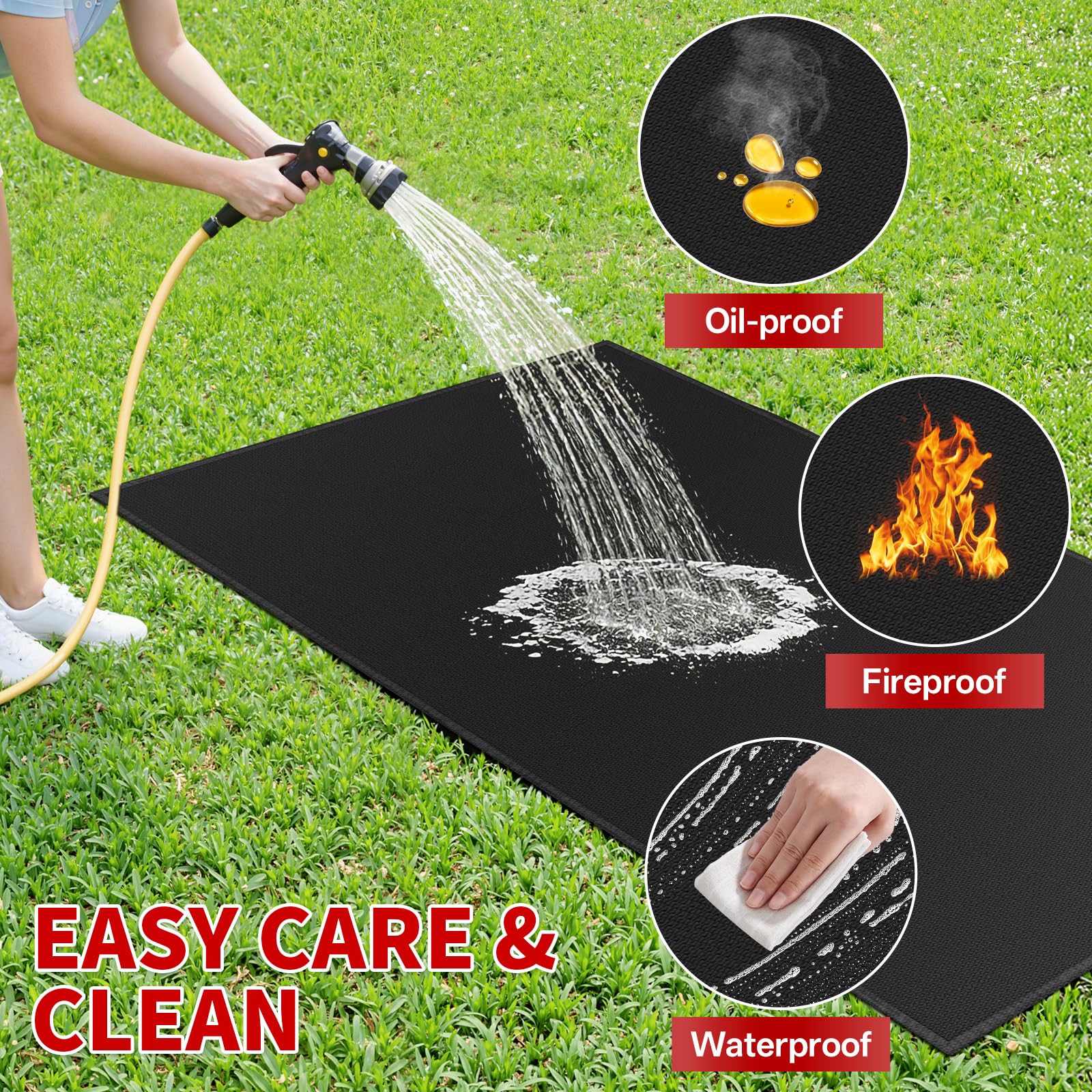 SecuCaptain mat is easy to rinse and reuse after grilling.