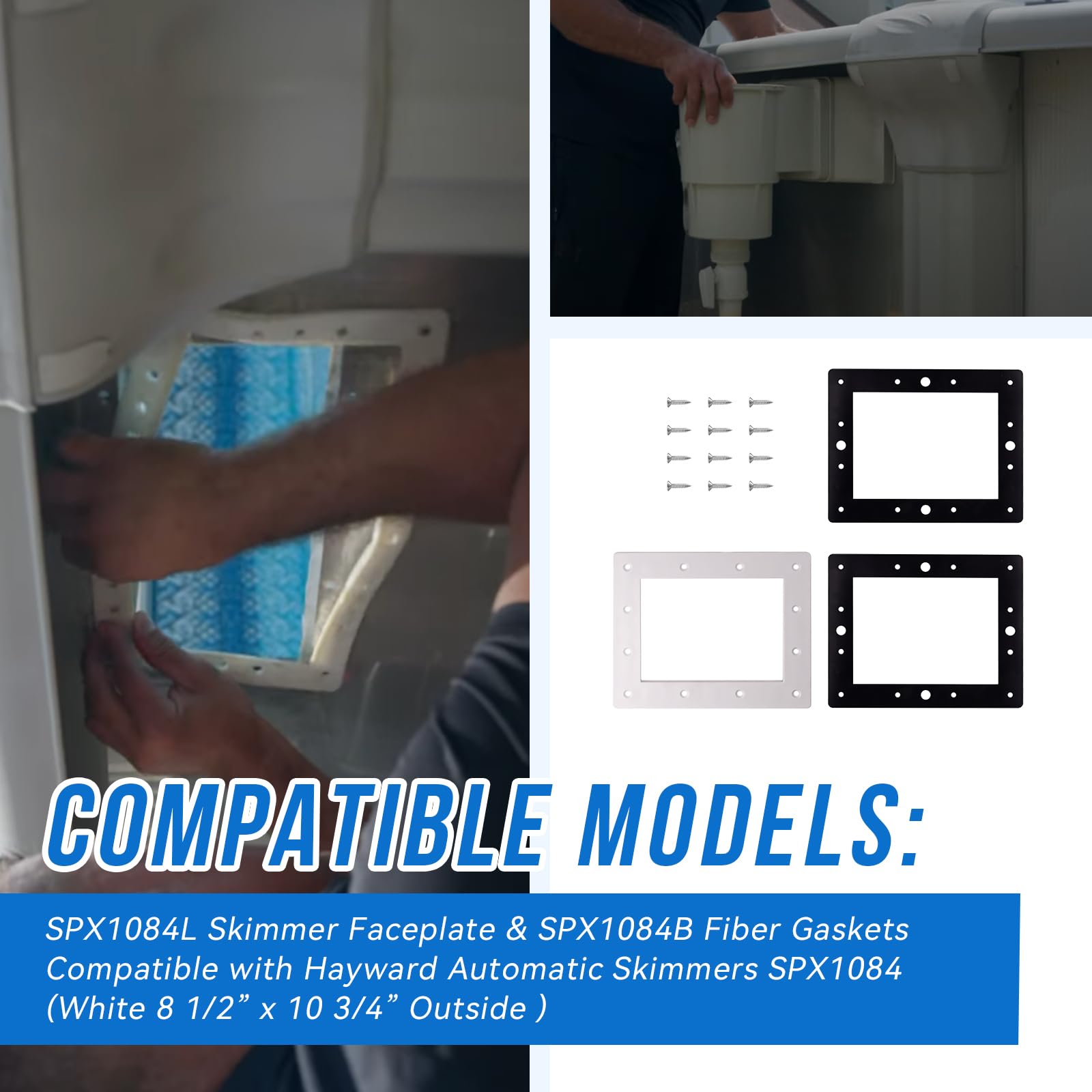 SeDeplacer SPX1084B fiber gasket set ensures tight pool skimmer seal.