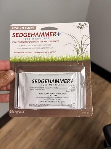 Sedgehammer Plus Turf Herbicide label close-up highlights USA-made quality for homeowners.