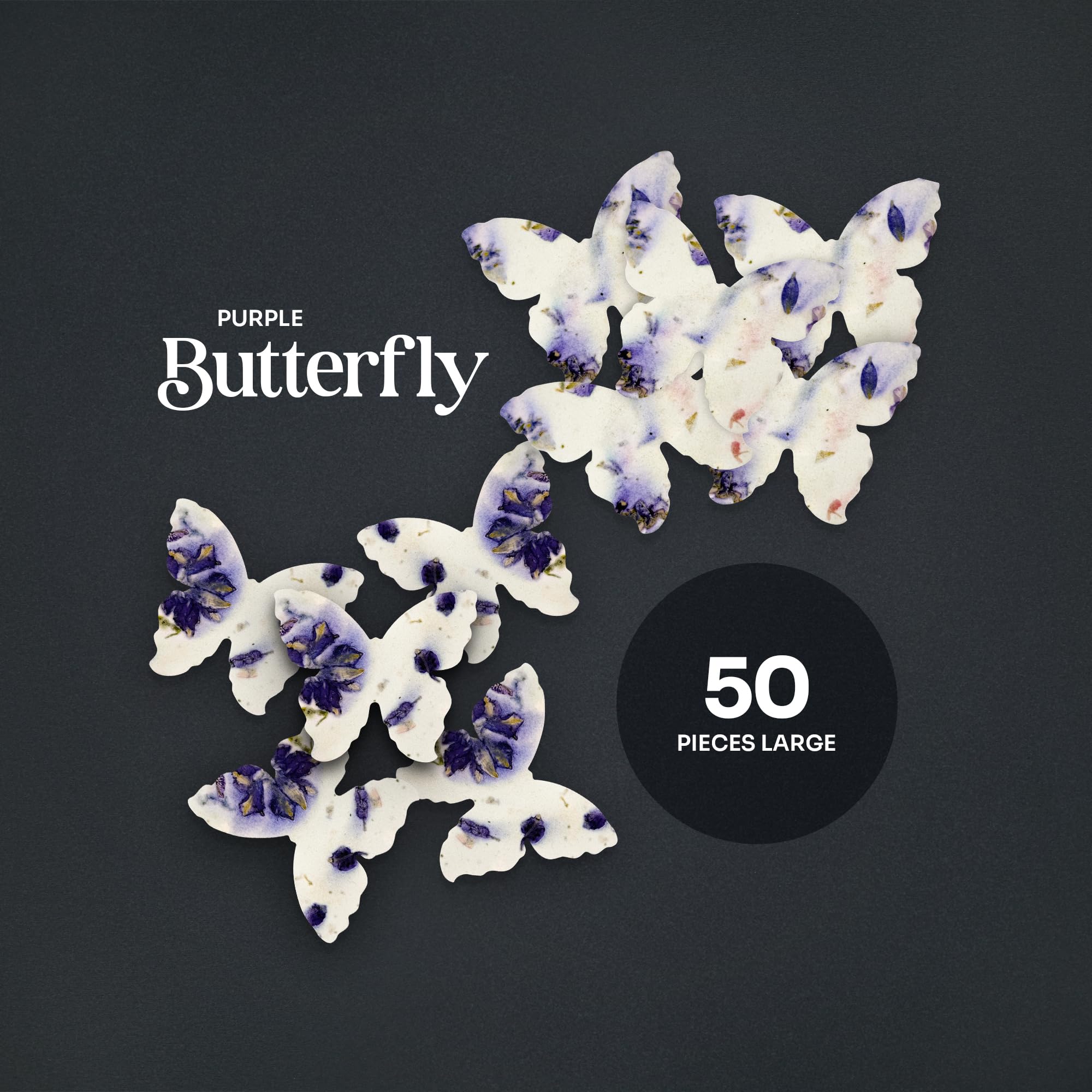 Seed Bloom large purple butterfly seed paper with writable surface for personal messages.