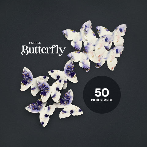 Seed Bloom large purple butterfly seed paper with writable surface for personal messages.