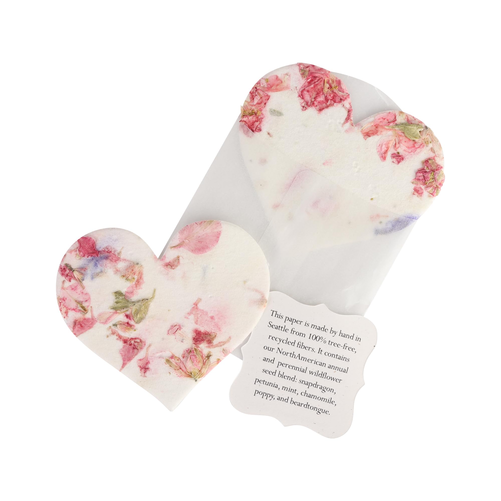 Seed Bloom pink heart seed paper set 24 ready to gift and grow wildflowers.