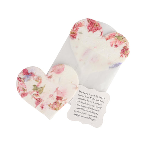 Seed Bloom pink heart seed paper set 24 ready to gift and grow wildflowers.