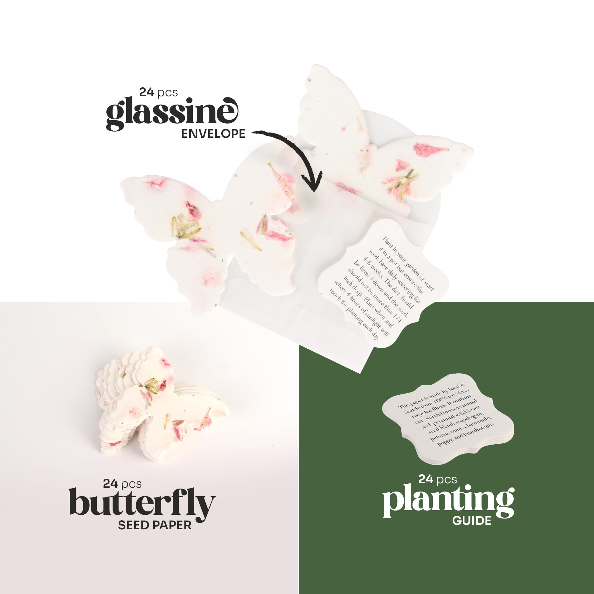 Seed Bloom planting guides pair with 24 seed papers for easy growing.