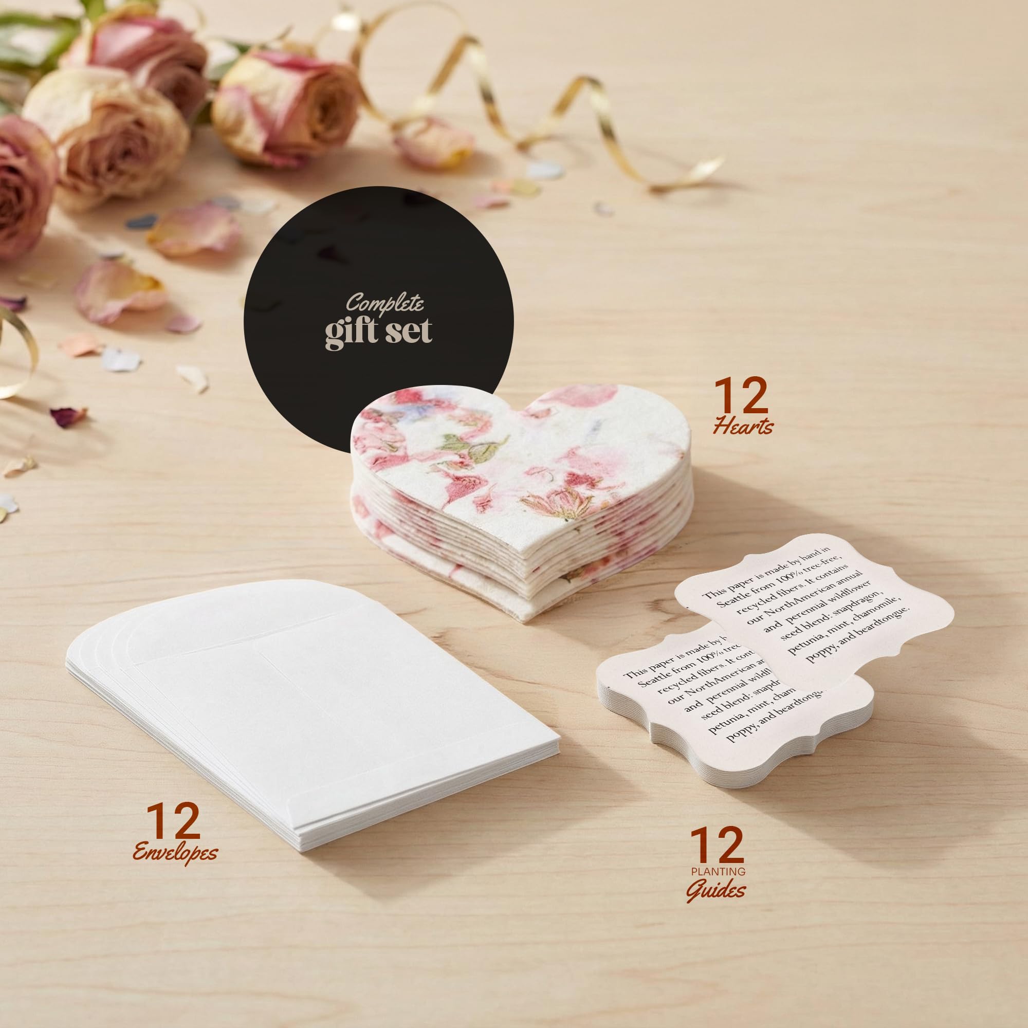 Planting instruction cards for Seed Bloom hearts