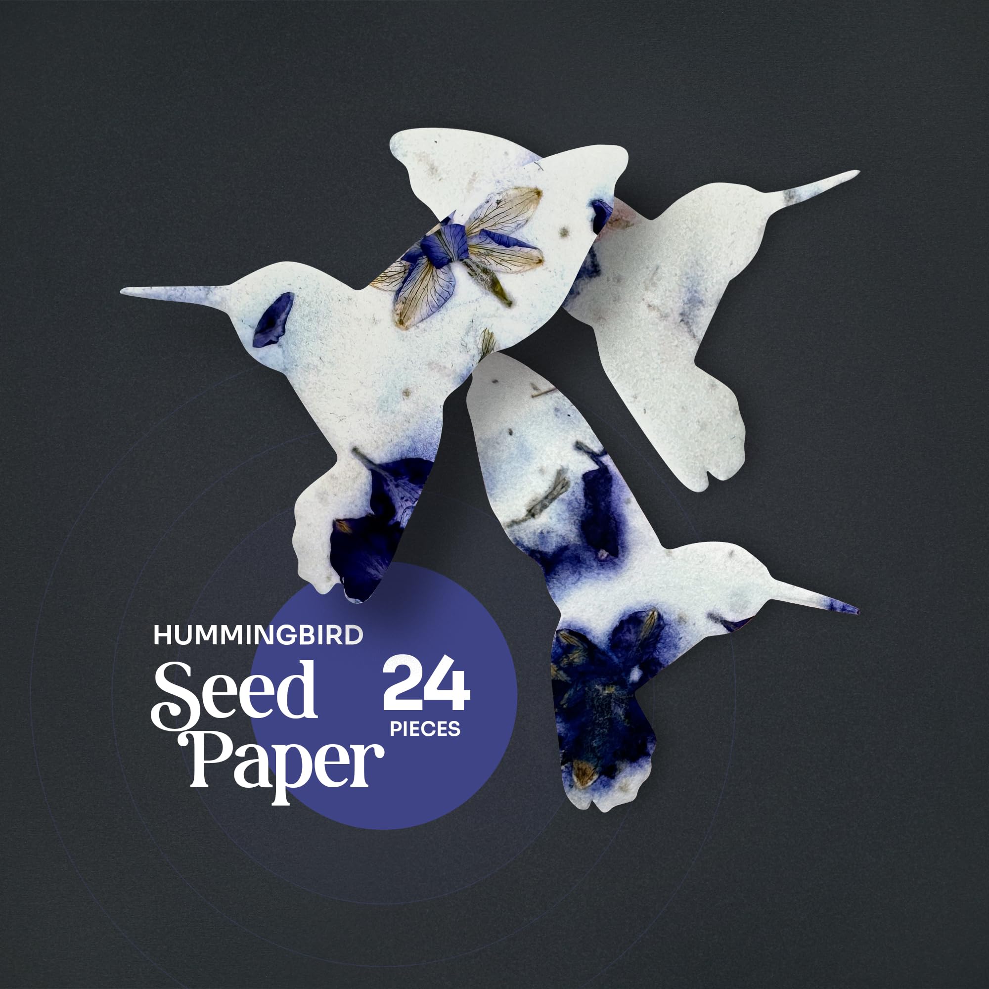 Seed Bloom hummingbird seed paper close-up with embedded wildflower seeds
