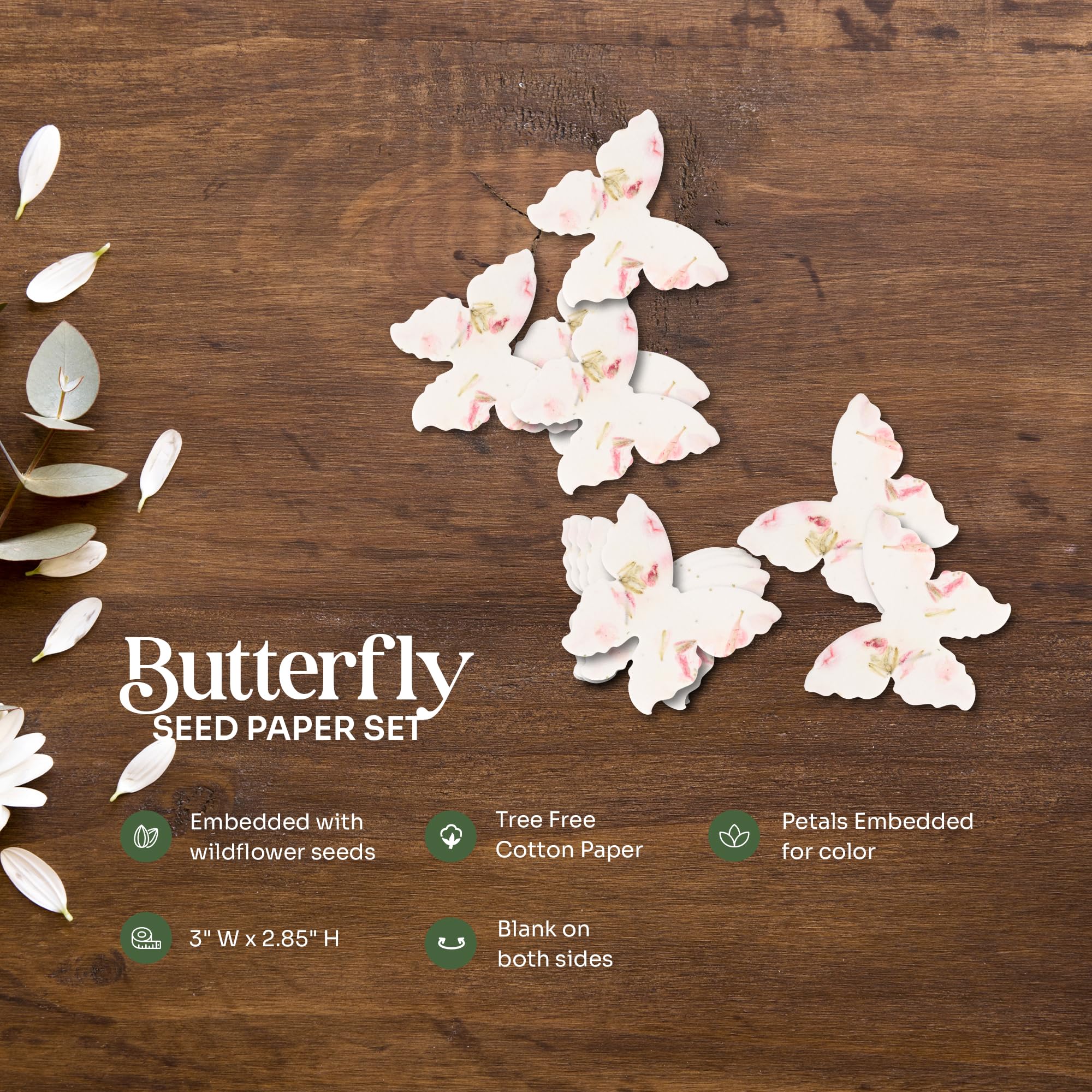 Writable butterfly seed paper lets you personalize notes before gifting.