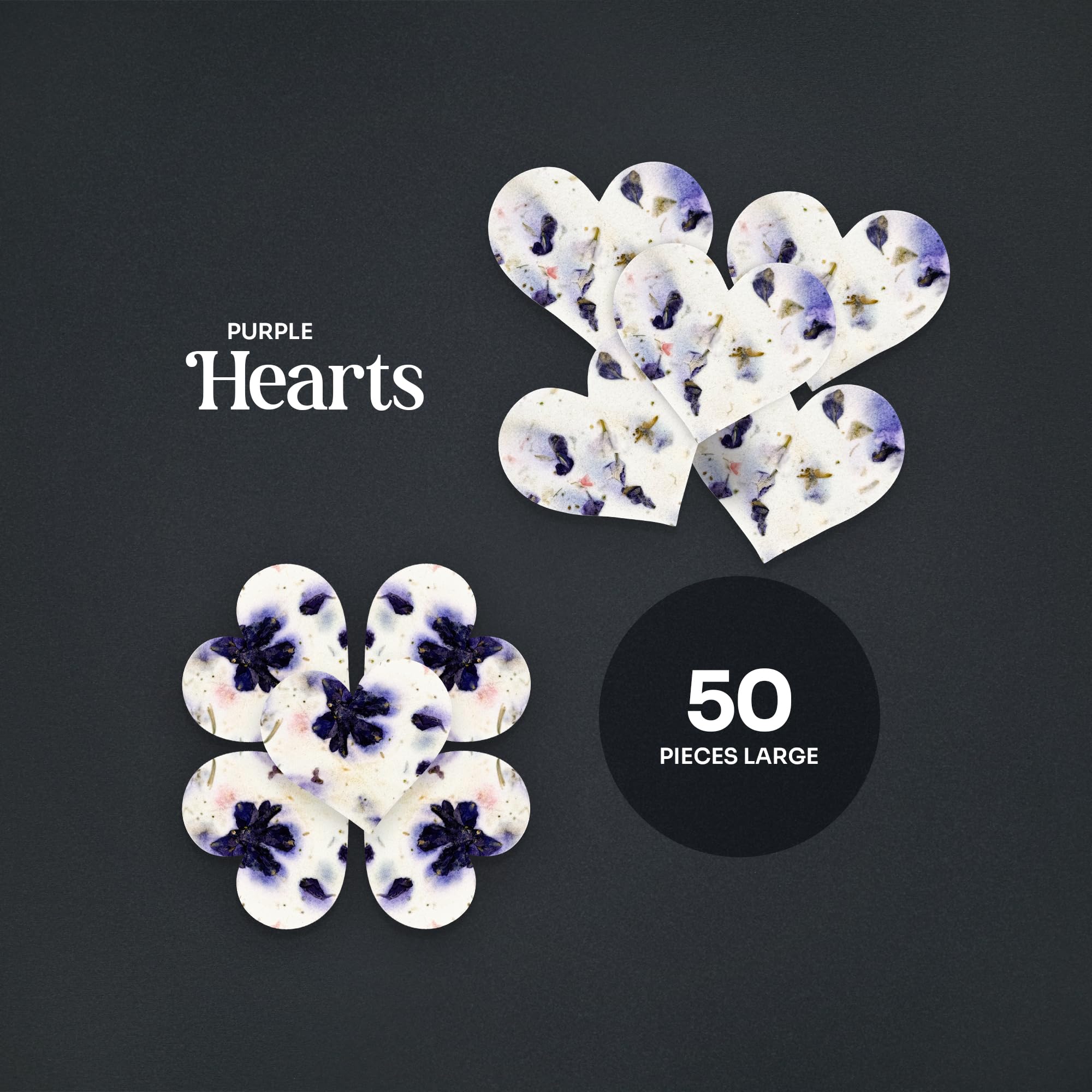 Seed Bloom writable purple heart seed paper for personalized messages