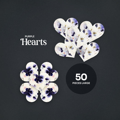 Seed Bloom writable purple heart seed paper for personalized messages