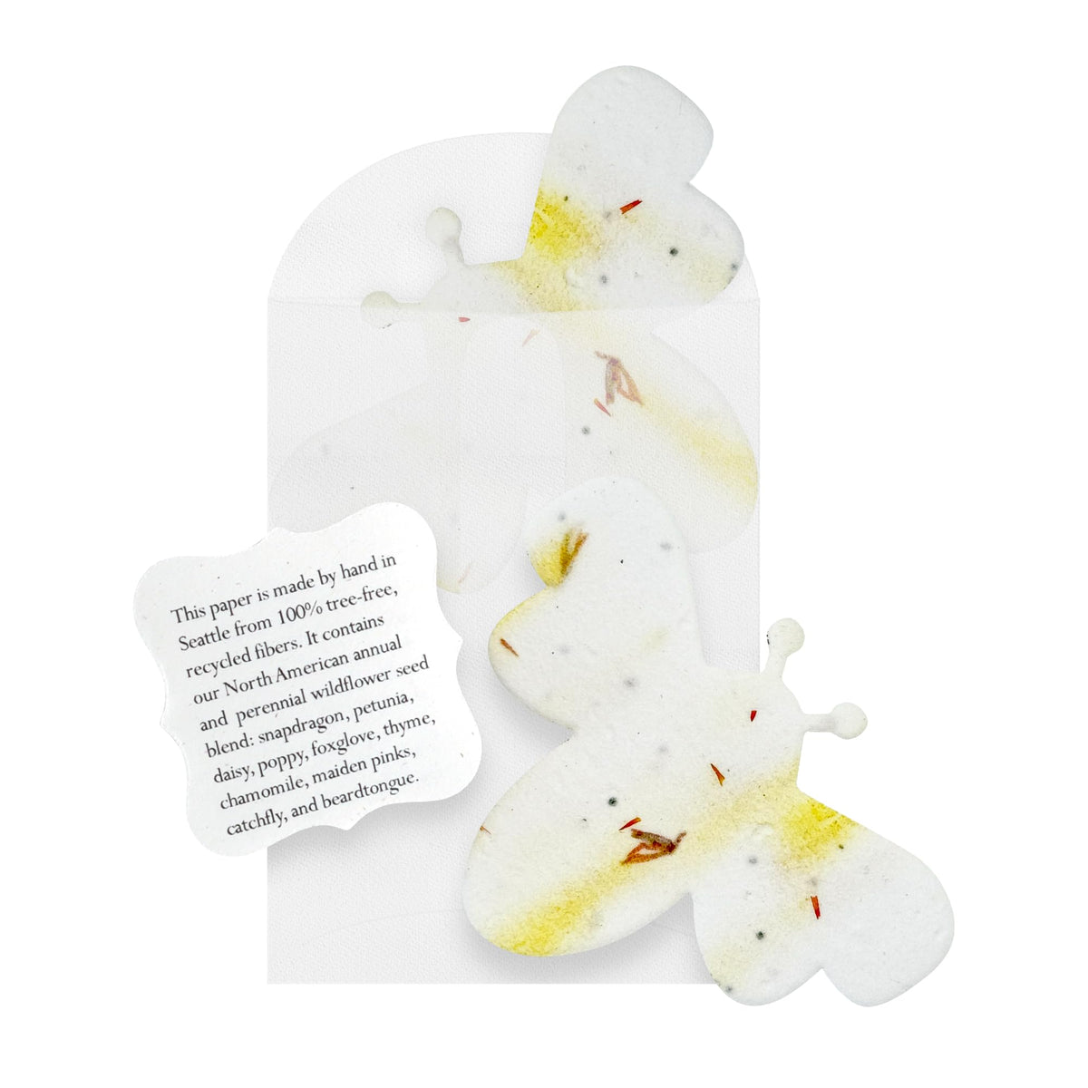 Seed Bloom yellow bee seed paper set for giftable plantable decor