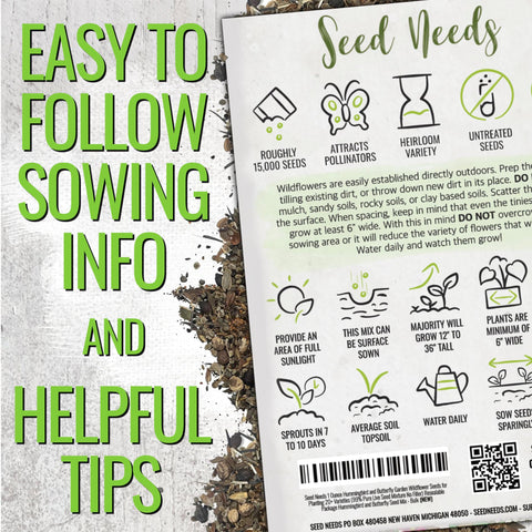 Seed Needs 23-varieties wildflower seeds ideal for annual and perennial beds