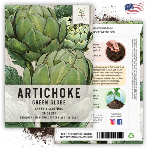 Seed Needs packaging-gmo-free-heirloom emphasizes fresh seeds stored for upcoming seasons.