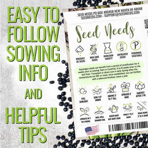 Seed Needs asparagus root system diagram emphasizes perennial harvest potential.