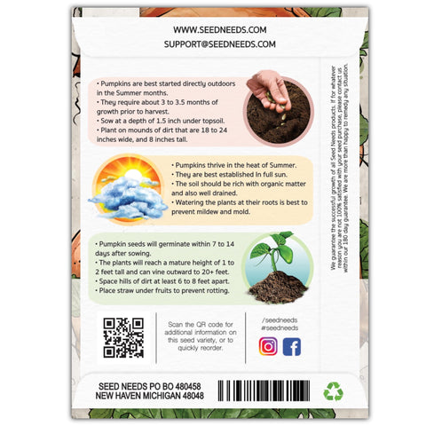 Seed Needs Atlantic Giant seeds back shows sowing directions and timing