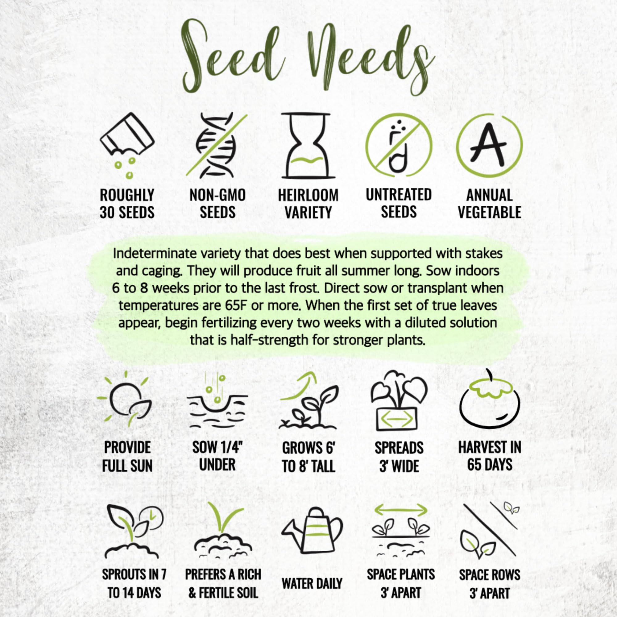 Seed Needs Black Cherry tomato open-pollinated heirloom pack label