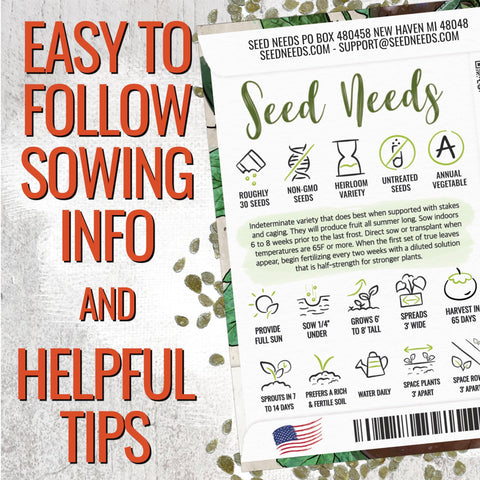 Seed Needs Black Cherry tomato seeds sowing instructions for planting