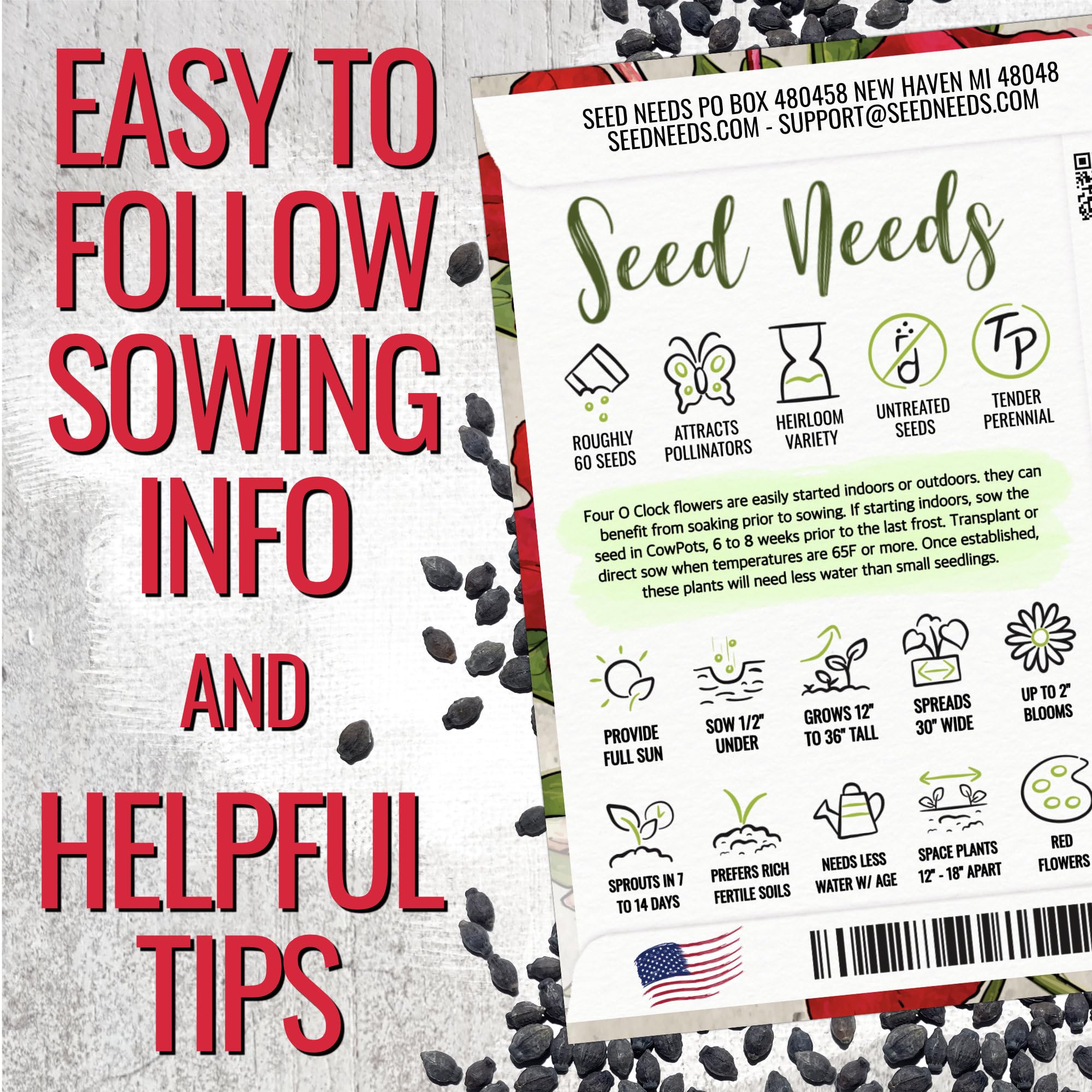 Seed Needs border plant reaches 2-3 feet for bed height balance.