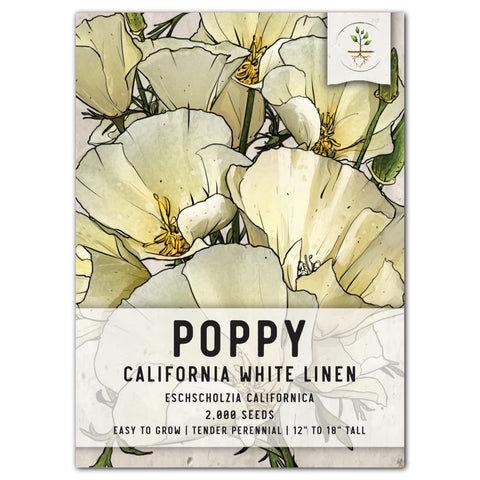 Seed Needs California Poppy White Linen petal close-up for serene garden color