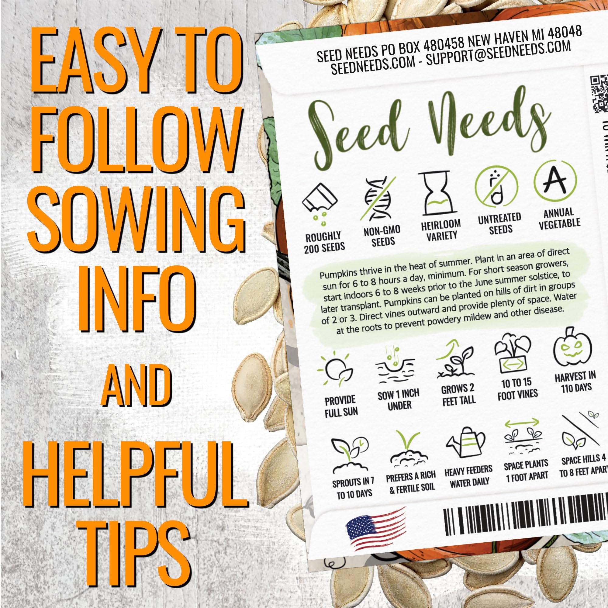 Seed Needs carved pumpkin jack-o-lantern—orange rind and shallow ribs ideal for Halloween