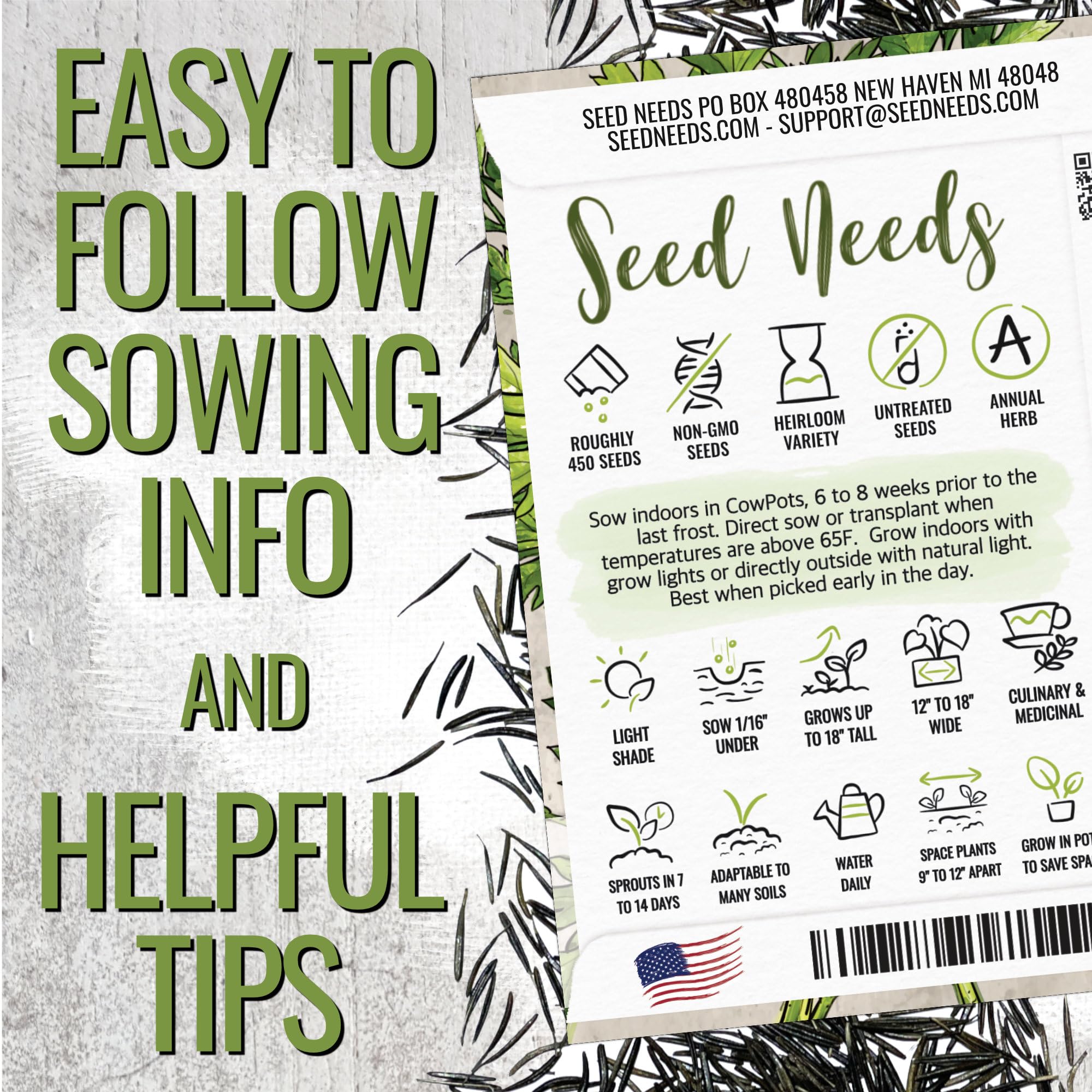 Seed Needs chervil garden plot demonstrates edible herb in borders