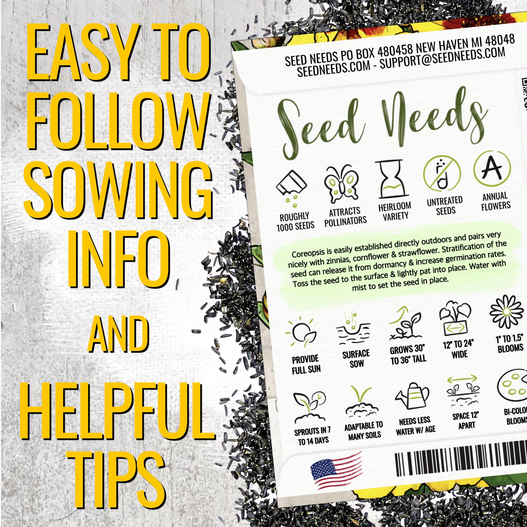 Seed Needs Coreopsis Plains pollinator bumblebee attracting insects