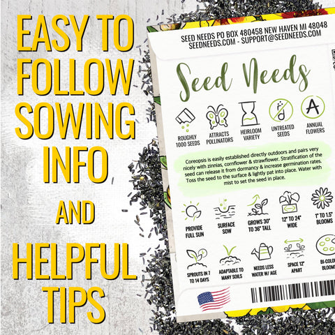 Seed Needs Coreopsis Plains pollinator bumblebee attracting insects