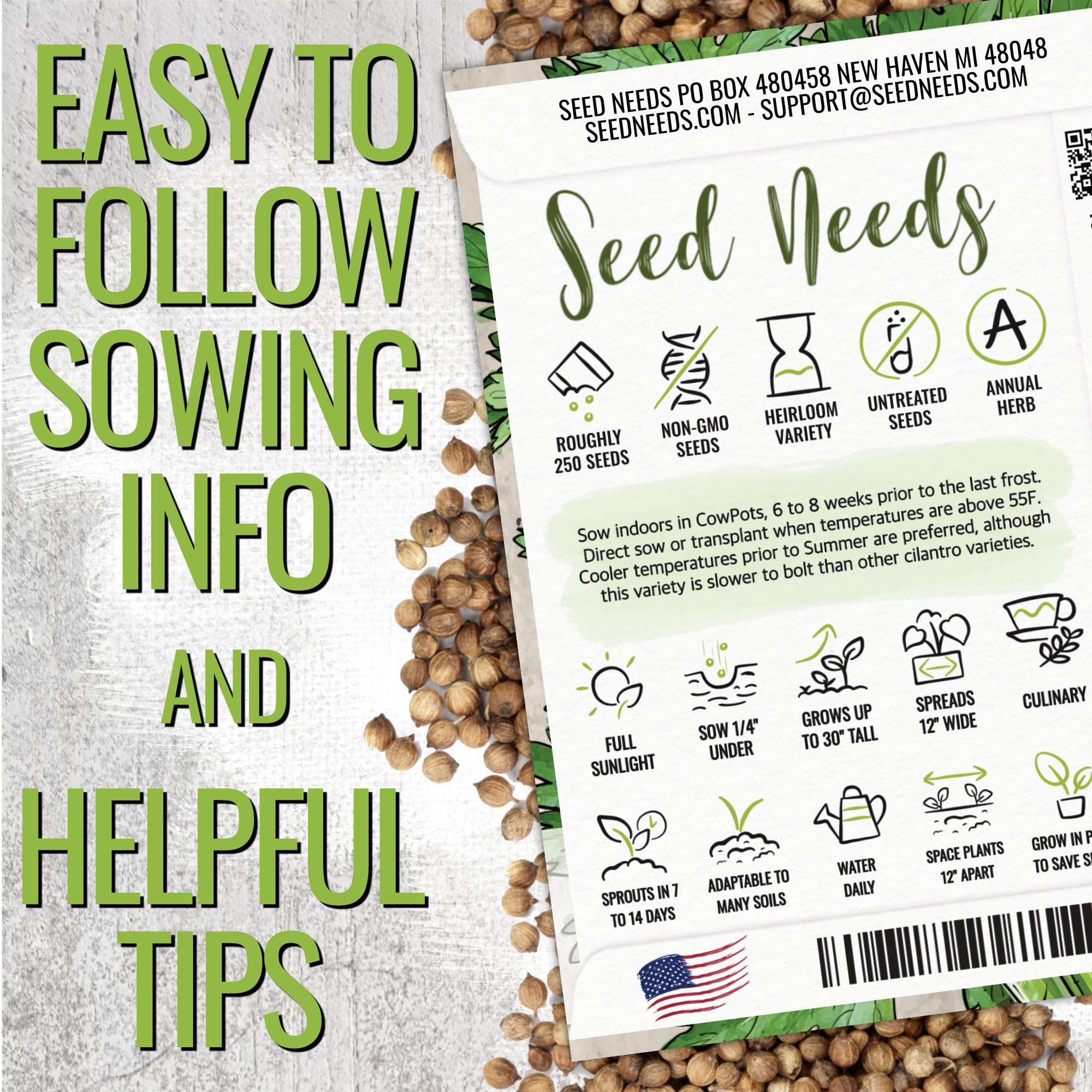 Seed Needs culantro leaves closeup, rugged serrated leaves for bold flavor in soups.