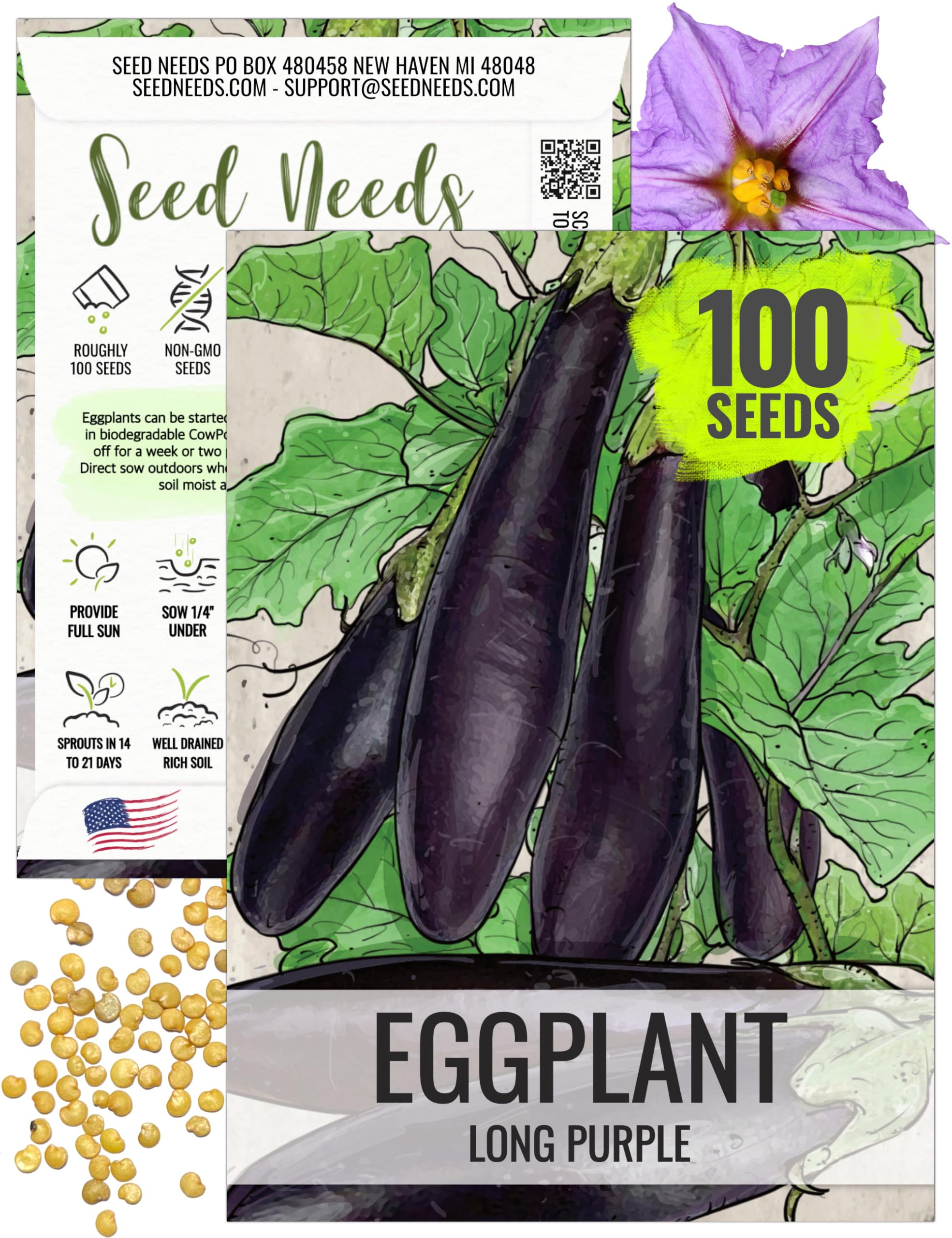 Seed Needs packaging front shows brand and fresh seed details for gardeners.